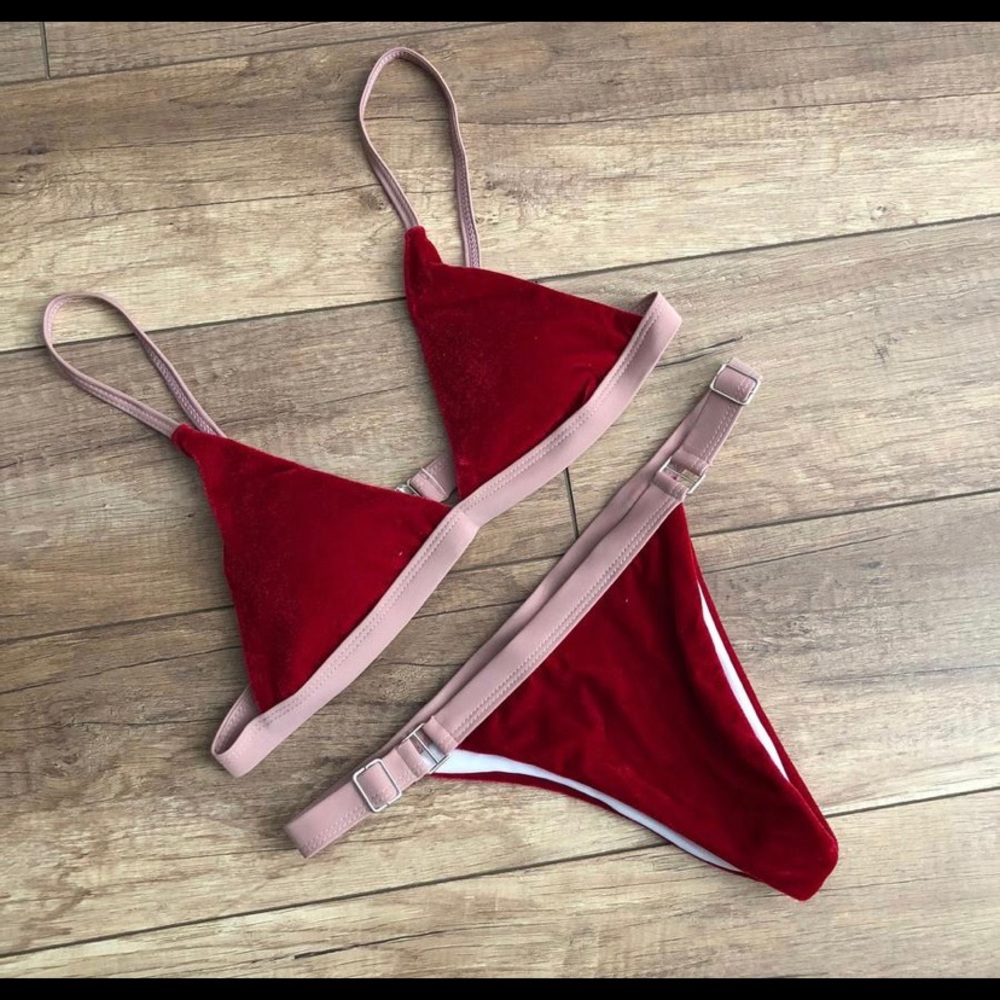 Burgundy bathing suit